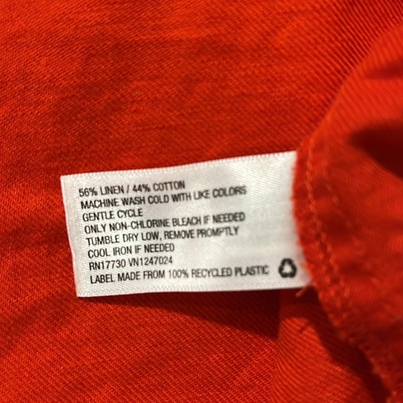 Women's Universal Thread Red Button Front Linen Blend Pencil Skirt Pockets Large - Picture 5 of 6